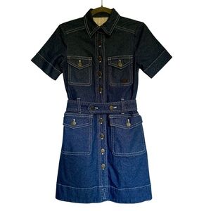 Marc By Marc Jacobs Denim Jean Button Dress with Belt Size 0